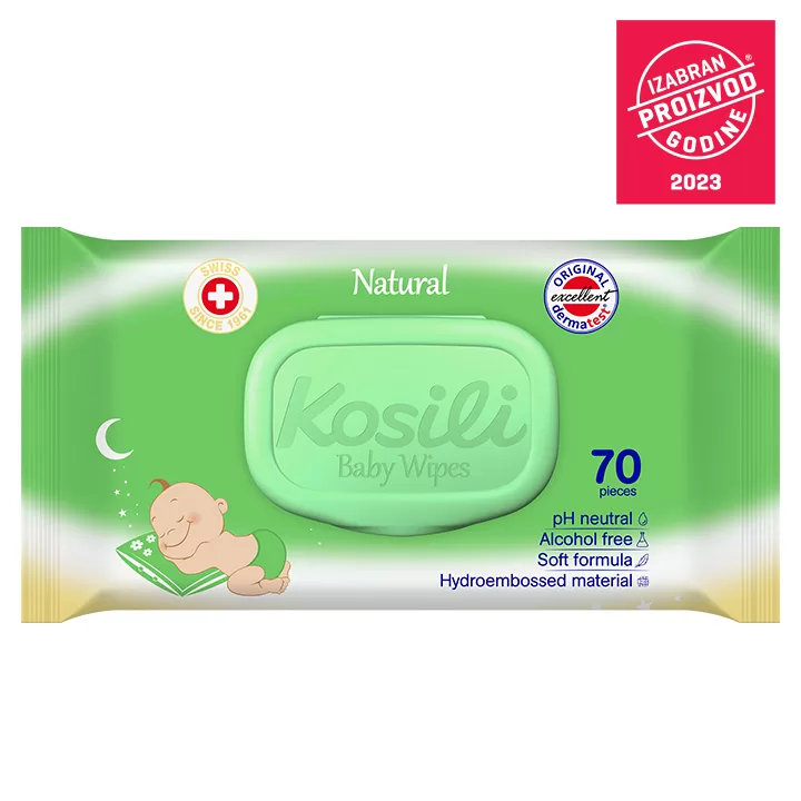 144255 Kosili All Natural chusteczki nawilżane - 70 szt zielone - obrazek 1